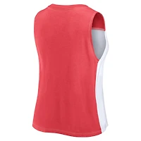 Women's Fanatics Red/White Tampa Bay Buccaneers Script Color Block Tank Top