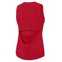 Débardeur de performance Fanatics rouge Tampa Bay Buccaneers pour femme, dos en maille drapée