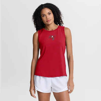 Débardeur de performance Fanatics rouge Tampa Bay Buccaneers pour femme, dos en maille drapée