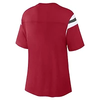 T-shirt rouge Fanatics Tampa Bay Buccaneers Earned Stripes pour femmes