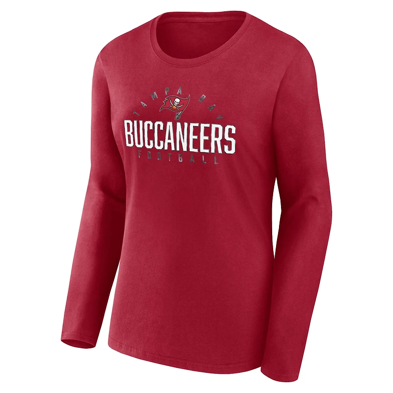Women's Fanatics Red Tampa Bay Buccaneers Plus Foiled Play Long Sleeve T-Shirt