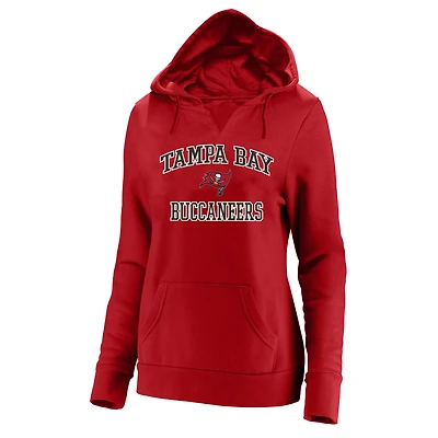 Women's Fanatics Red Tampa Bay Buccaneers Plus Heart & Soul V-Neck Hoodie