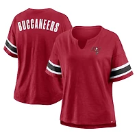 T-shirt rouge à col cranté pour femme Fanatics Tampa Bay Buccaneers, grande taille, Redzone