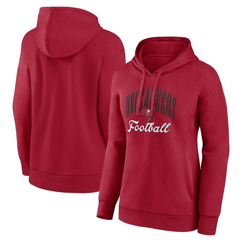 Women's Fanatics Red Tampa Bay Buccaneers Team Logo Victory Script Pullover Hoodie