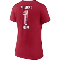 T-shirt à col en V de l'équipe Fanatics Red Tampa Bay Buccaneers pour femmes, fête des mères