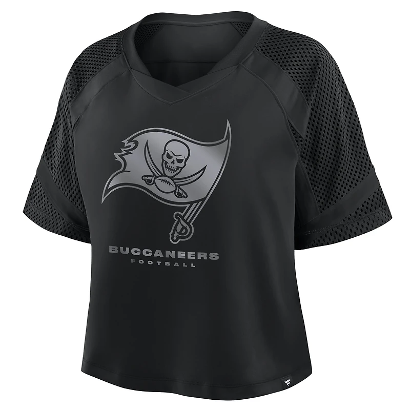 Maillot surdimensionné à col en V et raglan Fanatics des Buccaneers de Tampa Bay pour femmes, noir tendance