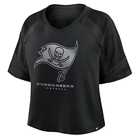Women's Fanatics Tampa Bay Buccaneers Oversized Raglan V-Neck Blackout Fashion Jersey