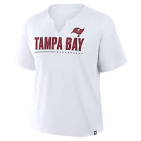 T-shirt boxy blanc Fanatics pour femme, motif Redzone des Buccaneers de Tampa Bay