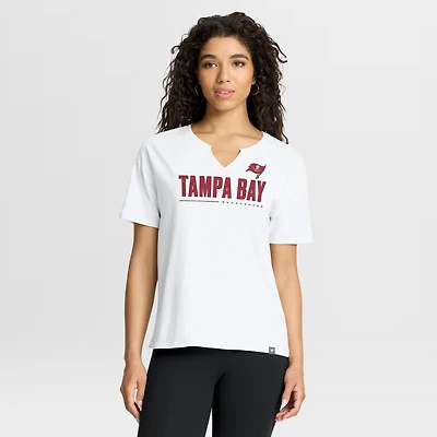 T-shirt boxy blanc Fanatics pour femme, motif Redzone des Buccaneers de Tampa Bay
