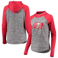 Sweat à capuche pour femme G-III 4Her by Carl Banks Heathered Grey/Red Tampa Bay Buccaneers Championship Ring