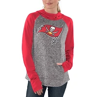 Sweat à capuche pour femme G-III 4Her by Carl Banks Heathered Grey/Red Tampa Bay Buccaneers Championship Ring