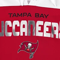 T-shirt à lacets manches 3/4 pour femme G-III 4Her by Carl Banks Rouge/Blanc Tampa Bay Buccaneers Double Team