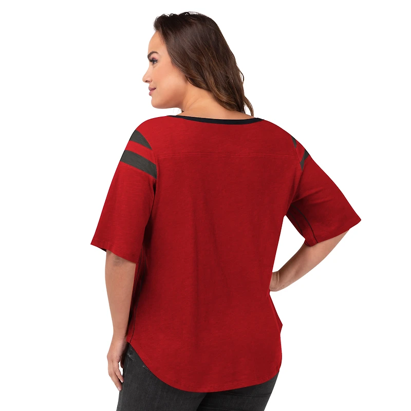T-shirt de secondeur rouge Tampa Bay Buccaneers G-III 4Her by Carl Banks pour femme