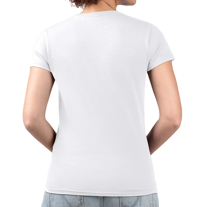 Women's G-III 4Her by Carl Banks White Tampa Bay Buccaneers Super-Slim Fit Lightweight Team Logo Graphic V-Neck T-Shirt