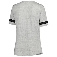 Women's Heather Gray Tampa Bay Buccaneers Plus Lace-Up V-Neck T-Shirt