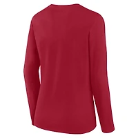 T-shirt à manches longues rouge athlétique avec logo des Buccaneers de Tampa Bay pour femme