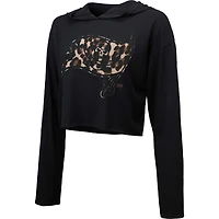 Majestic Threads Sweat à capuche court léopard Tampa Bay Buccaneers noir pour femme