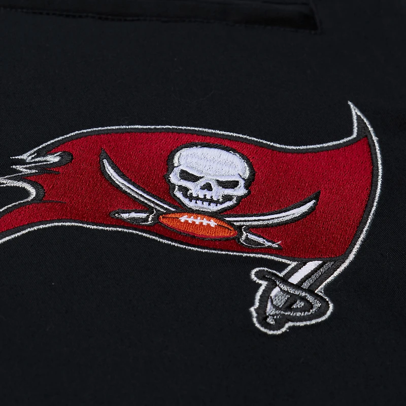 Veste courte zippée Mitchell & Ness noire Tampa Bay Buccaneers EST. 1976 pour femme