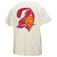 T-shirt boyfriend surdimensionné pour femme Mitchell & Ness crème des Tampa Bay Buccaneers, saison 50, style pirate