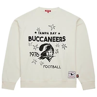 Women's Mitchell & Ness  Cream Tampa Bay Buccaneers Throwback Logo 3.0 Pullover Sweatshirt