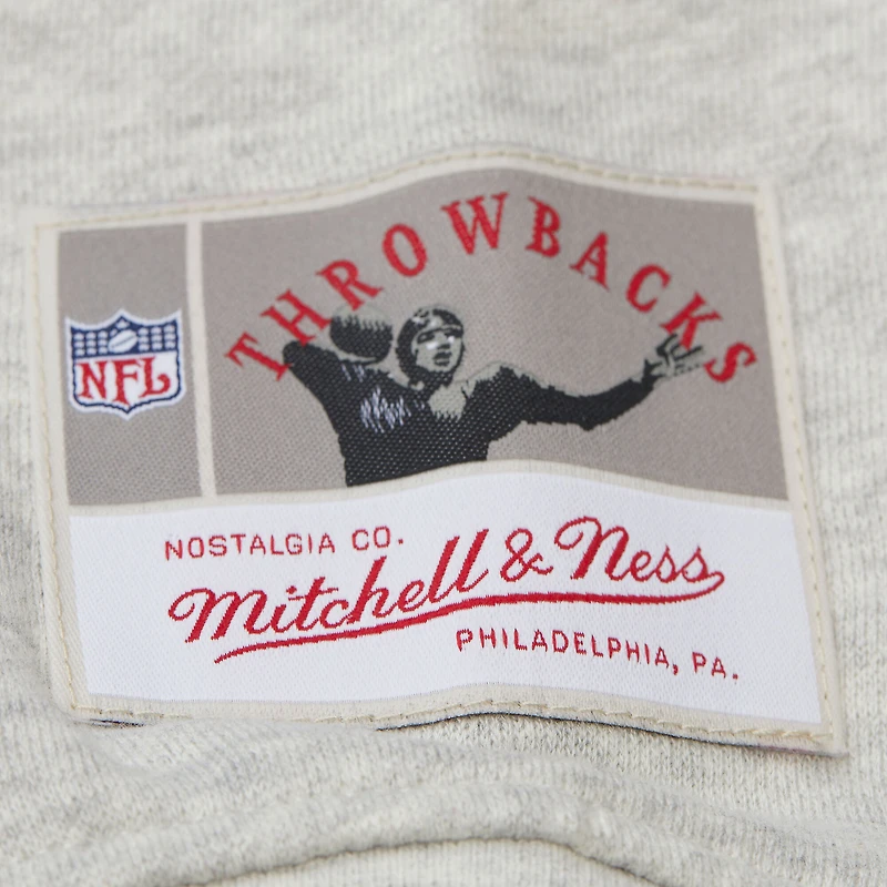 Sweat-shirt court à col en V gris Mitchell & Ness pour femme, Tampa Bay Buccaneers