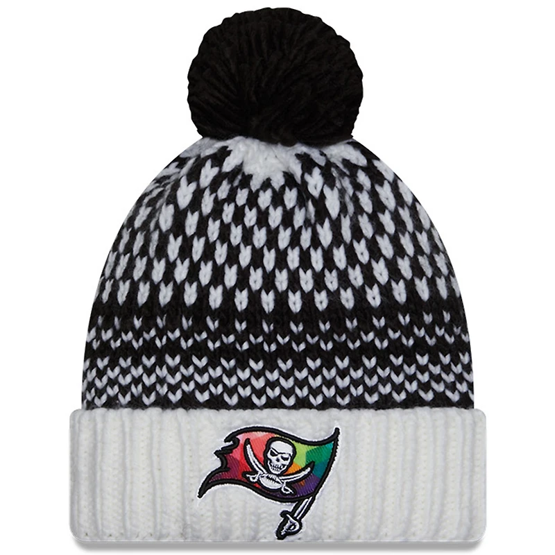 Women's New Era  Black/White Tampa Bay Buccaneers 2023 NFL Crucial Catch Cuffed Pom Knit Hat