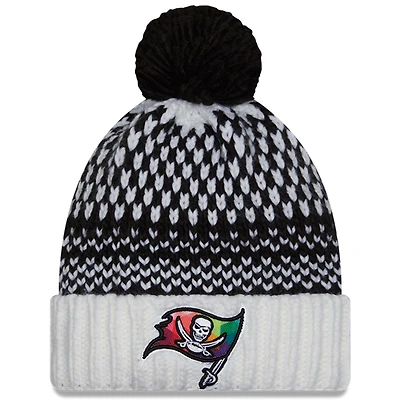 Women's New Era  Black/White Tampa Bay Buccaneers 2023 NFL Crucial Catch Cuffed Pom Knit Hat