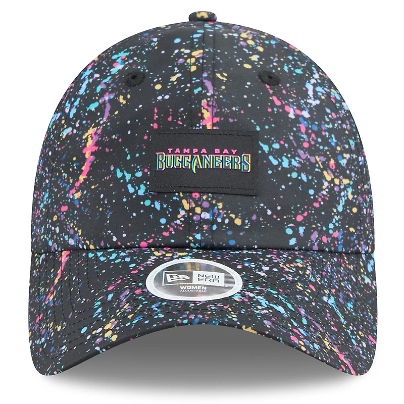 Casquette ajustable noire New Era Tampa Bay Buccaneers 2025 NFL Crucial Catch Pony Tail pour femme