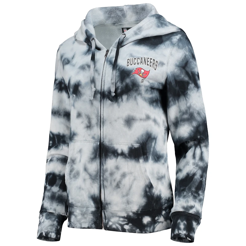 Chandail à capuchon en molleton Tie-Dye Fleece Tampa Bay Buccaneers noir New Era pour femme