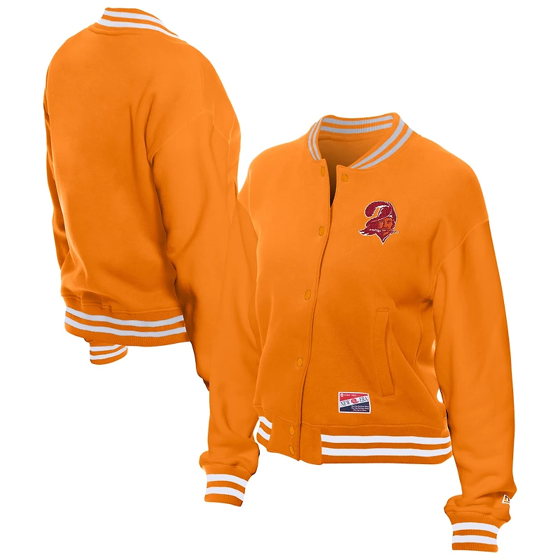 Veste polaire rétro orange New Era Tampa Bay Buccaneers pour femme