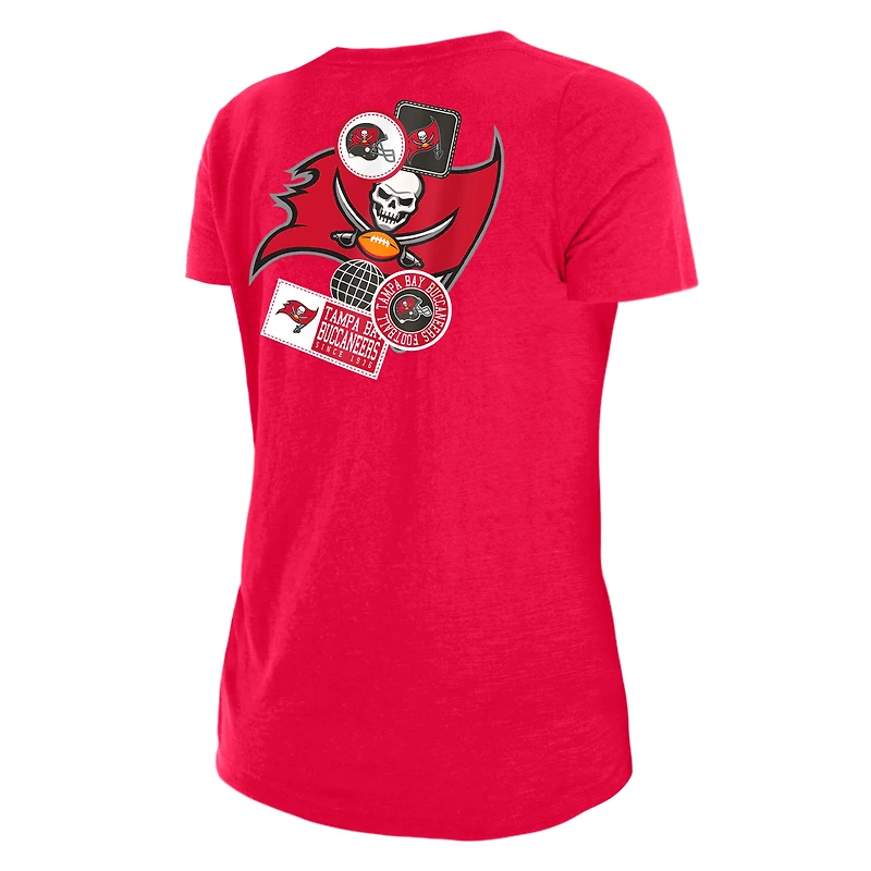 T-shirt athlétique flammé avec nœud sur le devant Tampa Bay Buccaneers New Era pour femme
