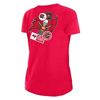T-shirt athlétique flammé avec nœud sur le devant Tampa Bay Buccaneers New Era pour femme