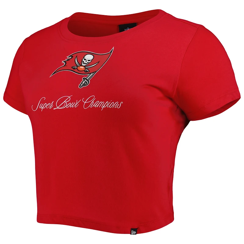 T-shirt New Era rouge Tampa Bay Buccaneers Historic Champs pour femme