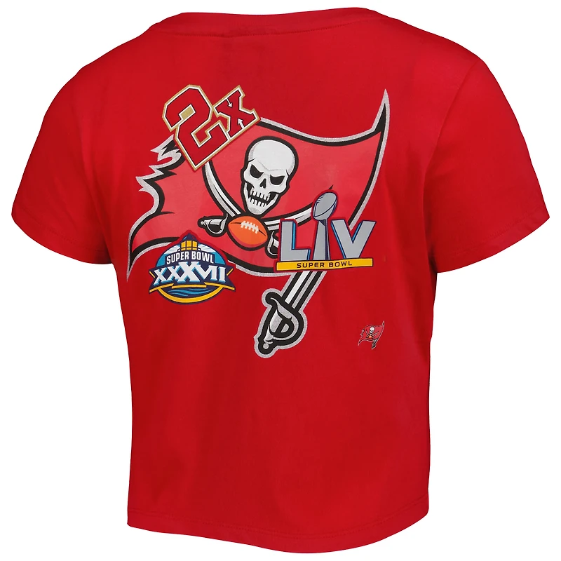 T-shirt New Era rouge Tampa Bay Buccaneers Historic Champs pour femme