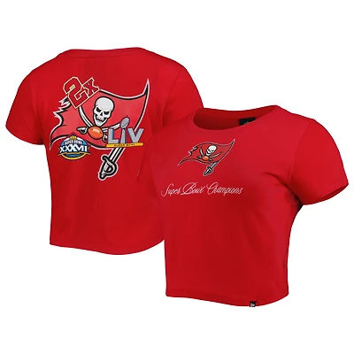 T-shirt New Era rouge Tampa Bay Buccaneers Historic Champs pour femme