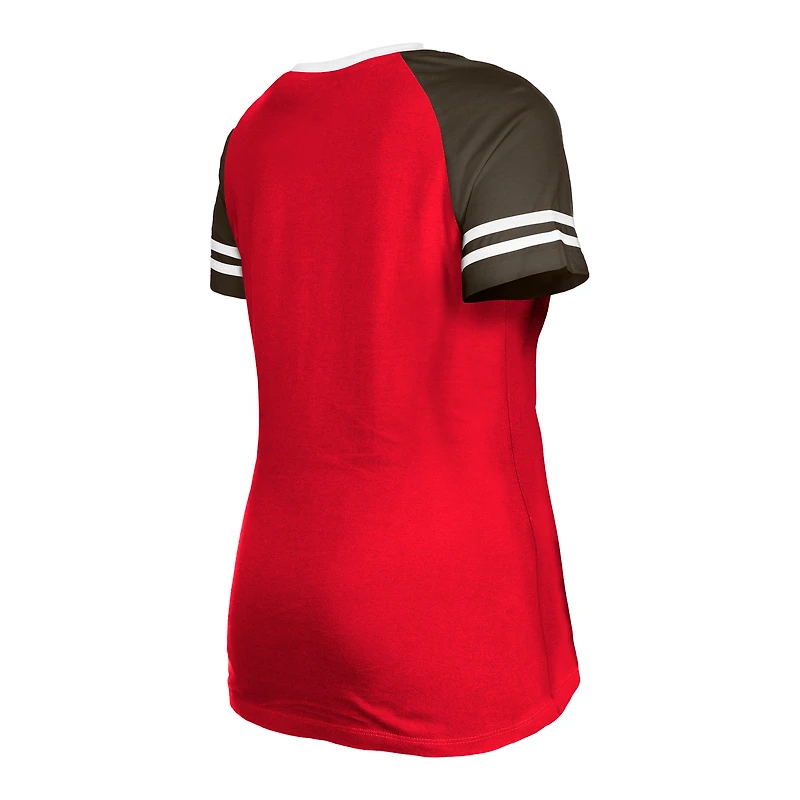 T-shirt rouge à lacets Tampa Bay Buccaneers New Era pour femme