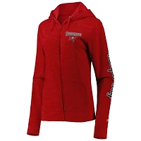 Sweat à capuche entièrement zippé rouge Tampa Bay Buccaneers New Era pour femme