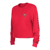 T-shirt court à manches longues thermique rouge Tampa Bay Buccaneers New Era pour femme