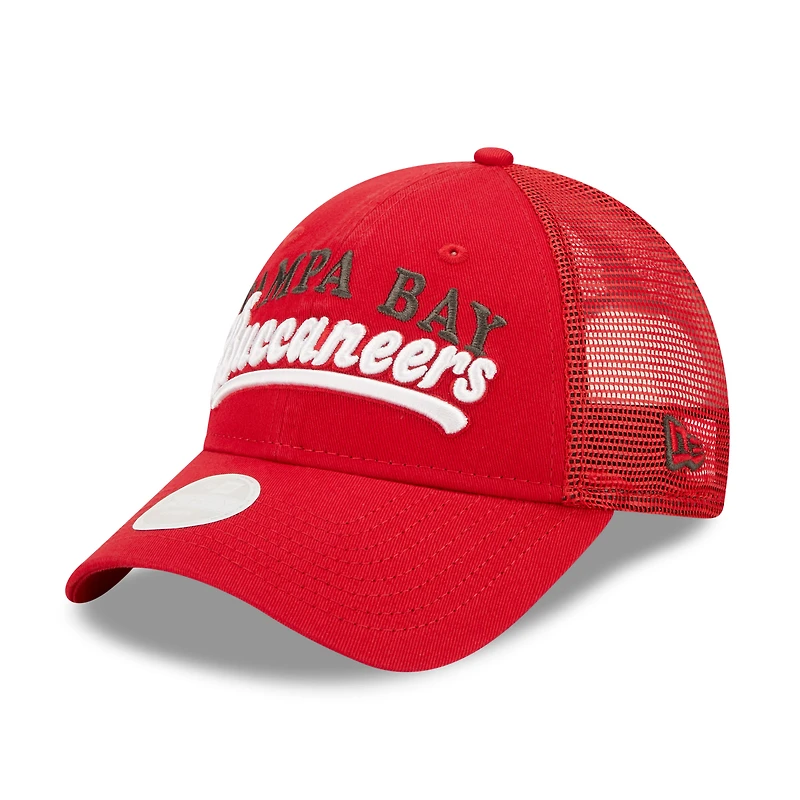 Casquette Snapback 9FORTY Team Trucker Tampa Bay Buccaneers New Era rouge pour femme