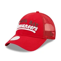 Casquette Snapback 9FORTY Team Trucker Tampa Bay Buccaneers New Era rouge pour femme