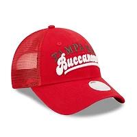 Casquette Snapback 9FORTY Team Trucker Tampa Bay Buccaneers New Era rouge pour femme