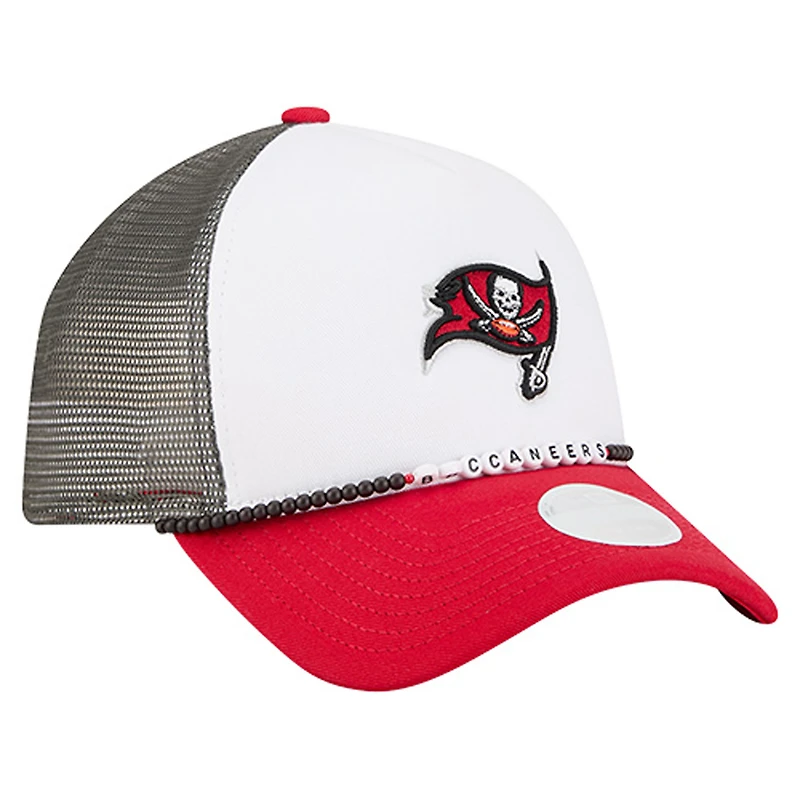 Bracelet d'amitié New Era blanc/rouge pour femme des Tampa Bay Buccaneers, casquette ajustable 9FORTY