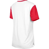 T-shirt à couleurs contrastées Third Down des Buccaneers de Tampa Bay New Era pour femme, blanc/rouge
