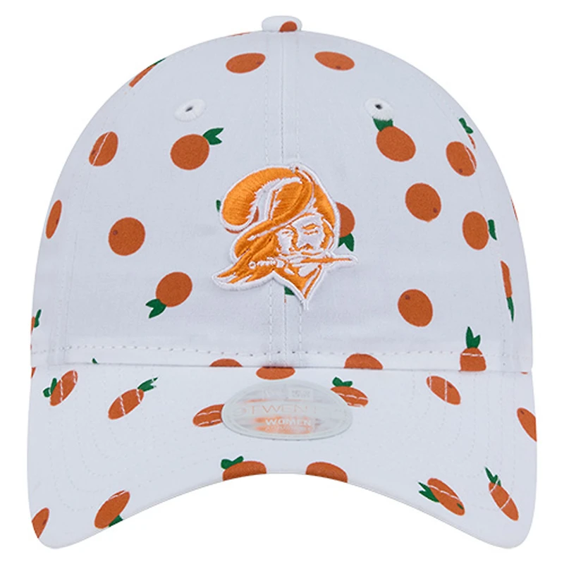 Casquette ajustable New Era blanche Tampa Bay Buccaneers Fruit Pattern 9TWENTY pour femme
