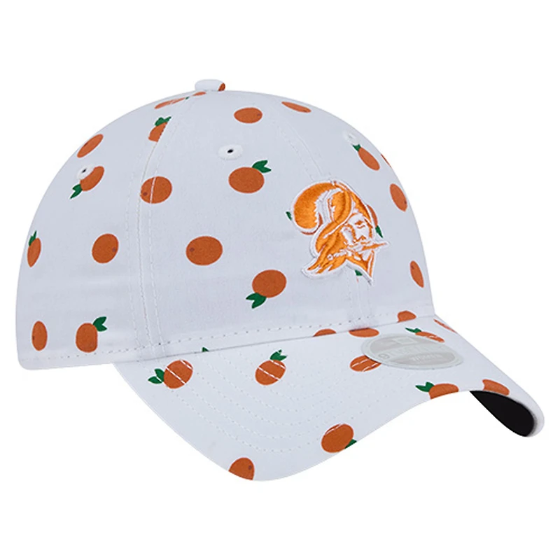 Casquette ajustable New Era blanche Tampa Bay Buccaneers Fruit Pattern 9TWENTY pour femme