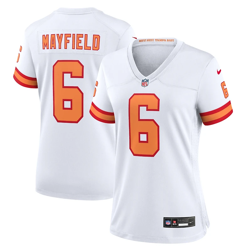 Maillot Nike Baker Mayfield blanc '76 pour femme des Tampa Bay Buccaneers