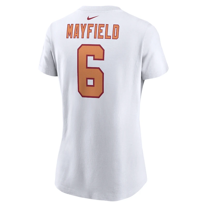 Women's Nike Baker Mayfield White Tampa Bay Buccaneers Name & Number T-Shirt