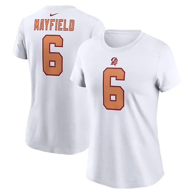Women's Nike Baker Mayfield White Tampa Bay Buccaneers Name & Number T-Shirt