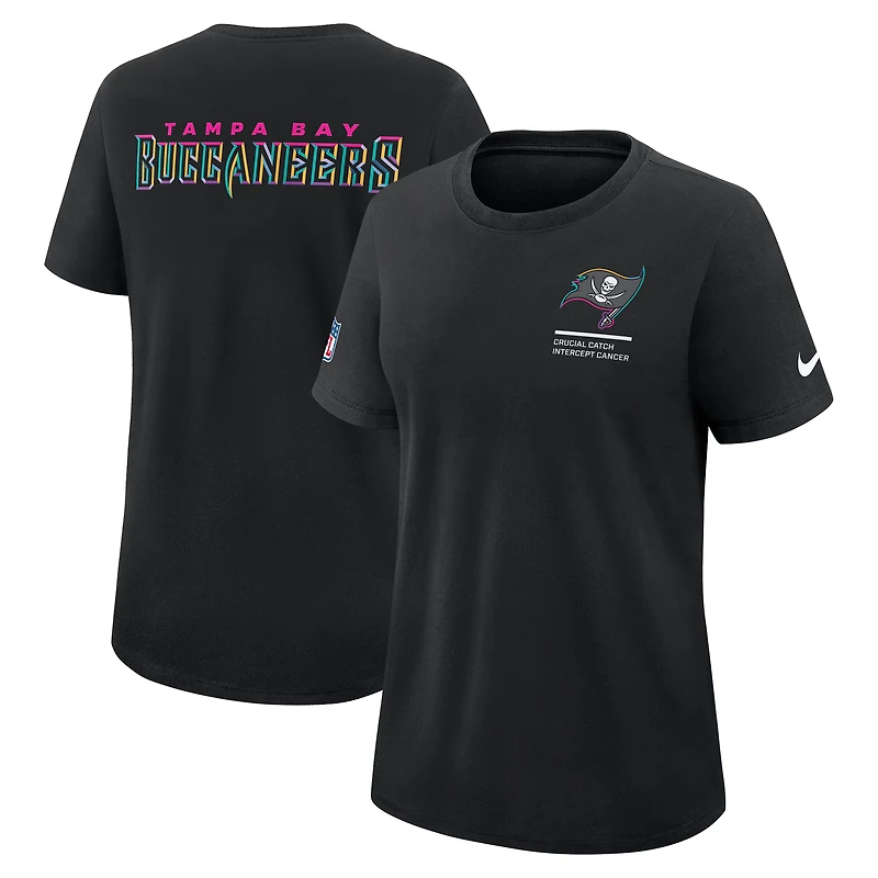 T-shirt Nike noir Tampa Bay Buccaneers 2025 NFL Crucial Catch Tri-Blend Dri-FIT pour femme
