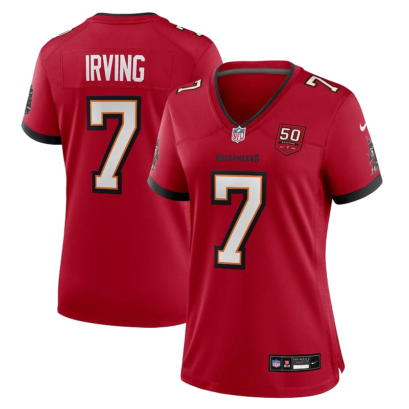 Maillot Nike Bucky Irving rouge pour femme, équipe des Tampa Bay Buccaneers, 50e saison